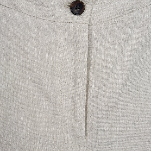 Talbots 100% Linen Flax Oatmeal Women's Petite Size 16 Pants Back & Side Pockets - Picture 3 of 8